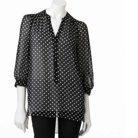 Laurent conrad sheer polka dot blouse size XS - Picture 1 of 8